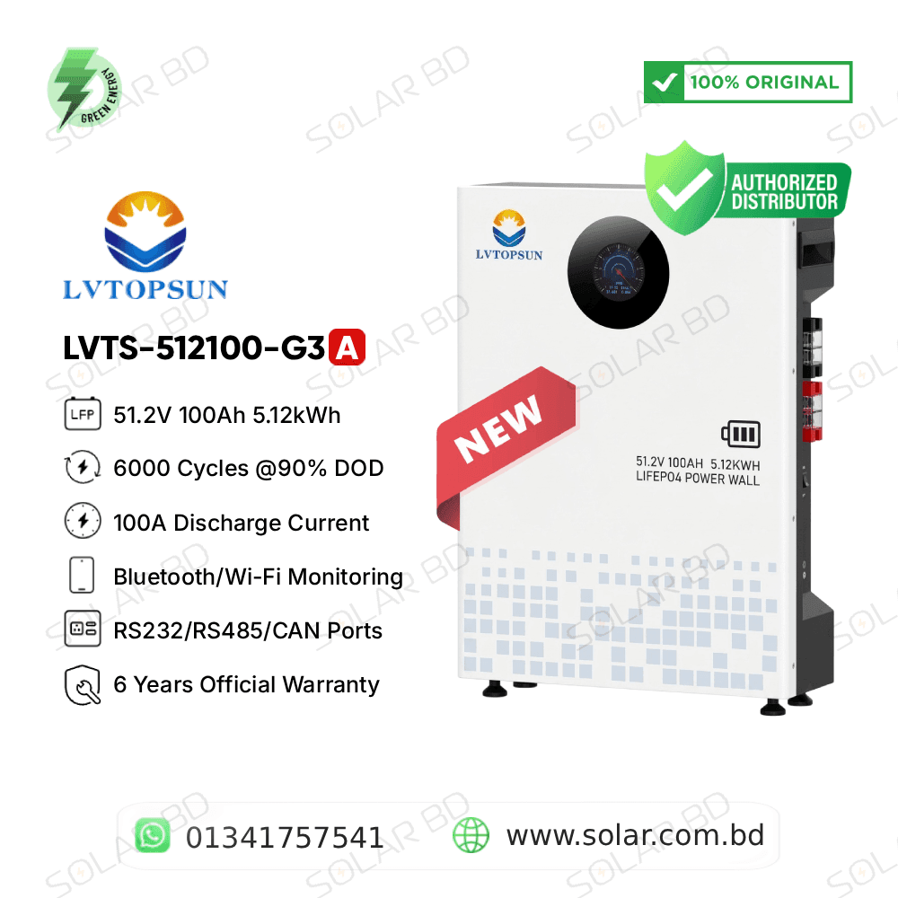 LVTOPSUN LVTS-512100-G3A 51.2V 100Ah 5.12kWh LiFePO4 Battery