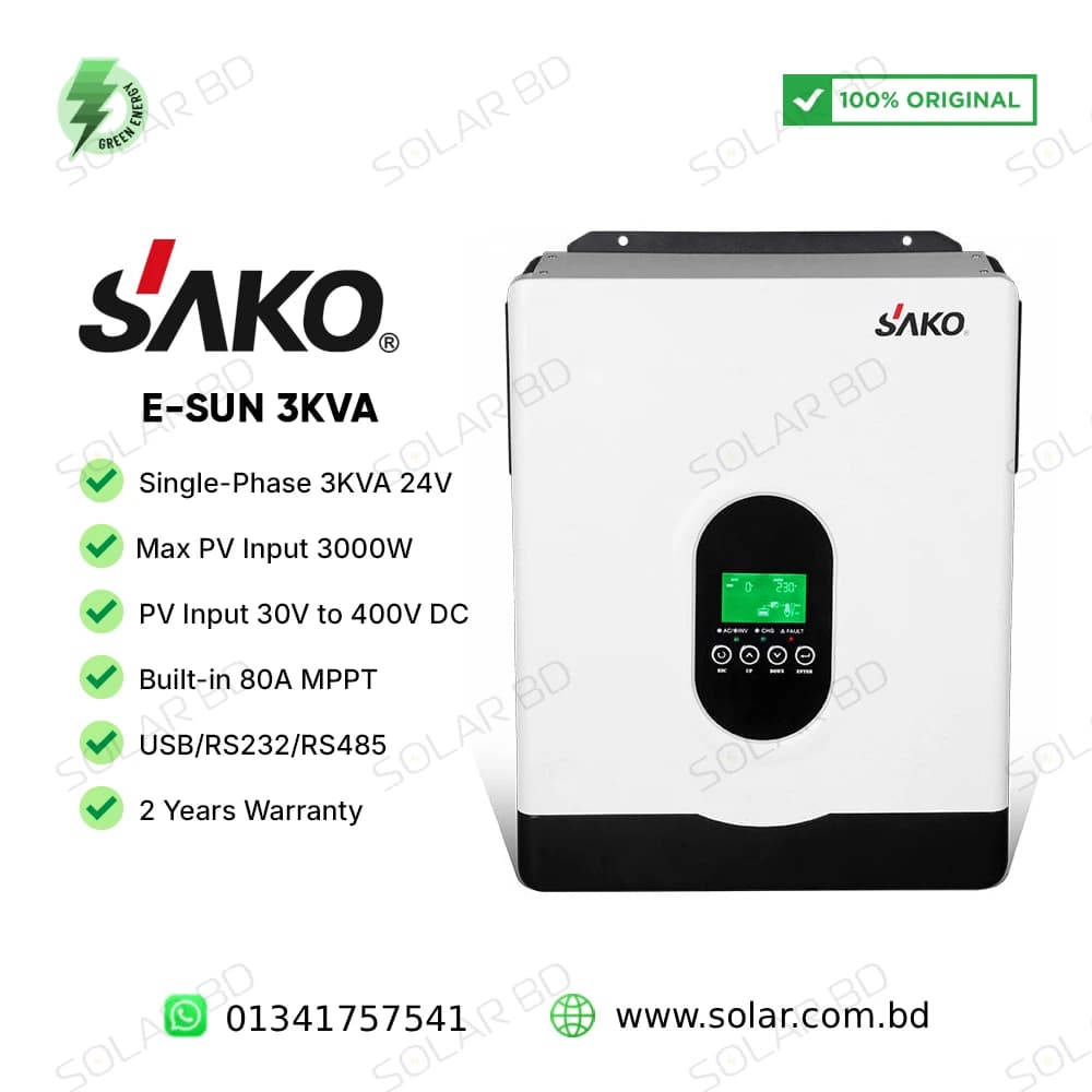 SAKO E-SUN 3KVA 24V Off Grid Hybrid Inverter